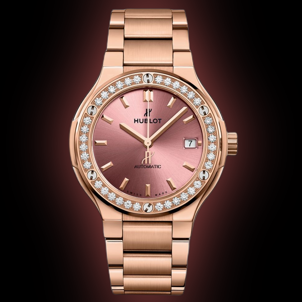 Hublot Classic Fusion 38 568.OX Brown Dial, 18kt Rose Gold