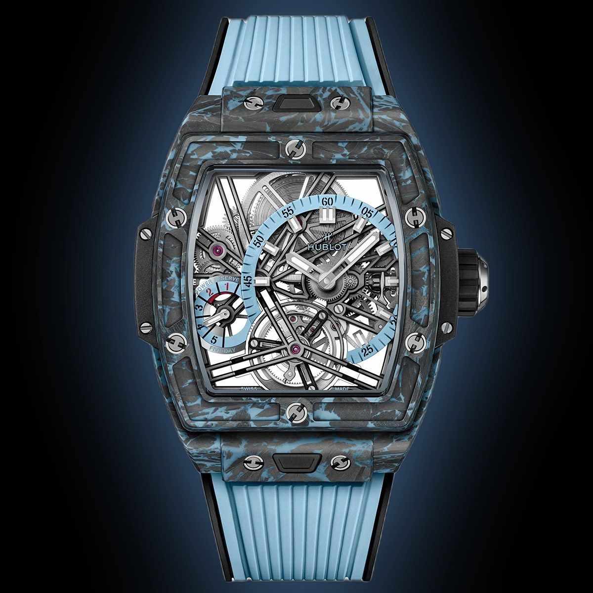 Hublot Spirit of Big Bang 645.QL Carbon Fiber with Sky Blue Micro