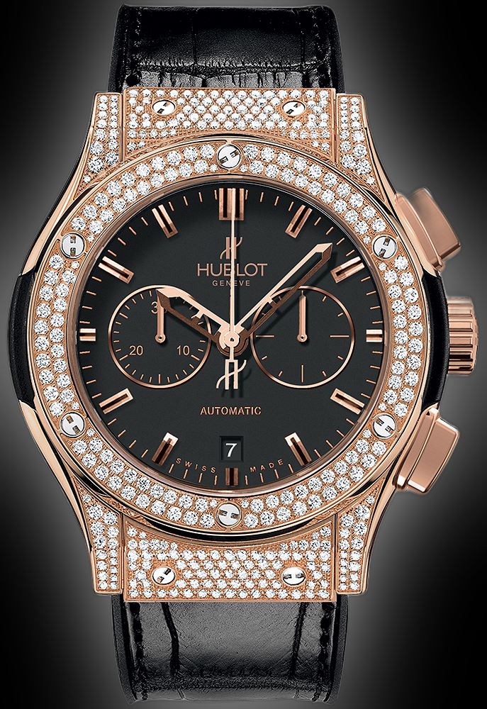 Hublot Classic Fusion 541.OX.1180.LR.1704 Black Dial, 18kt Rose