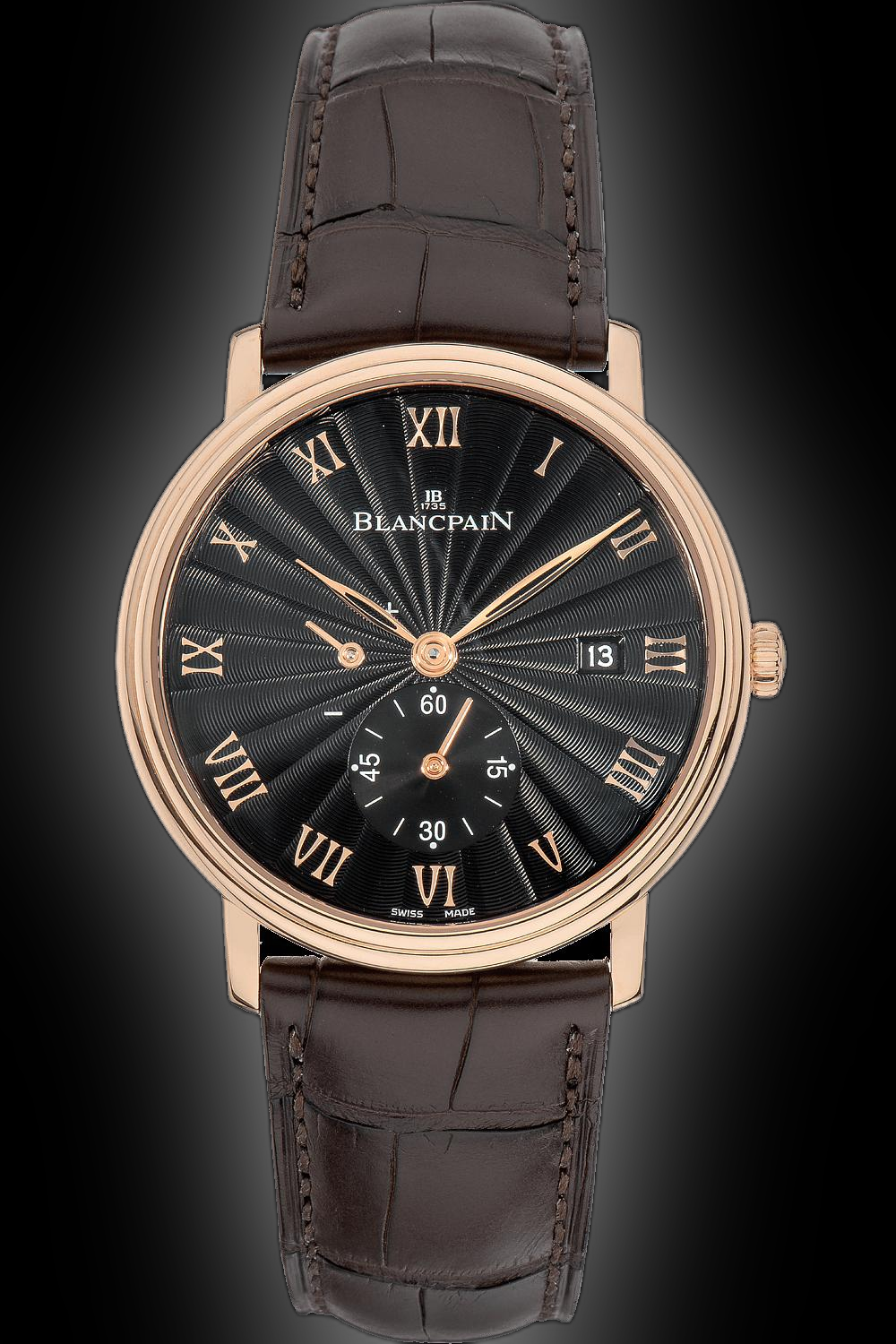 ブランチ様✨ Blancpain Villeret Ultraplate 6606 Black Dial, Red Gold, 40.0 mm, Date