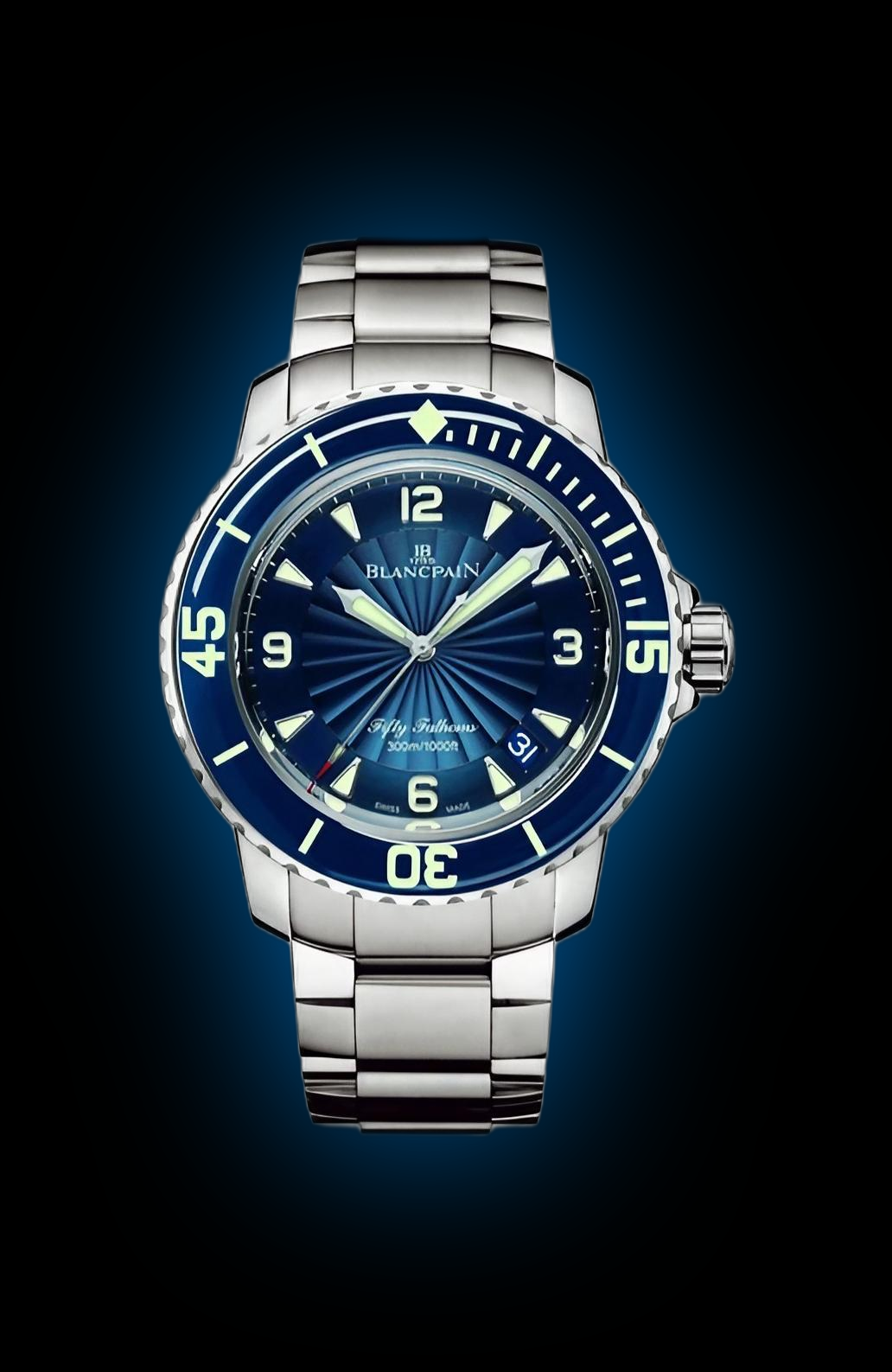 Blancpain Fifty Fathoms 5015 Blue Flinqué Dial, Stainless Steel