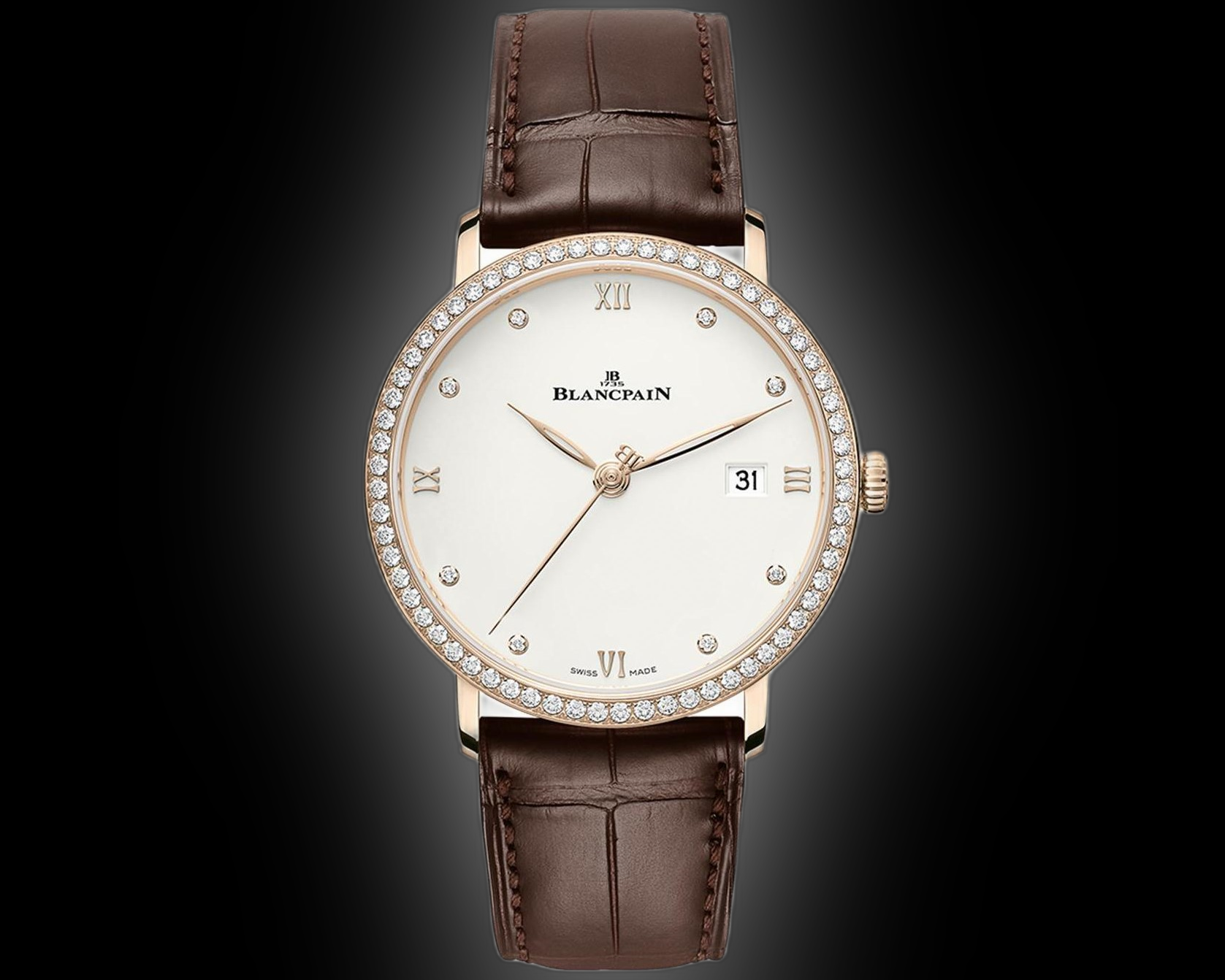 Blancpain Villeret Ultraplate 6224 White Dial, Red Gold, mm