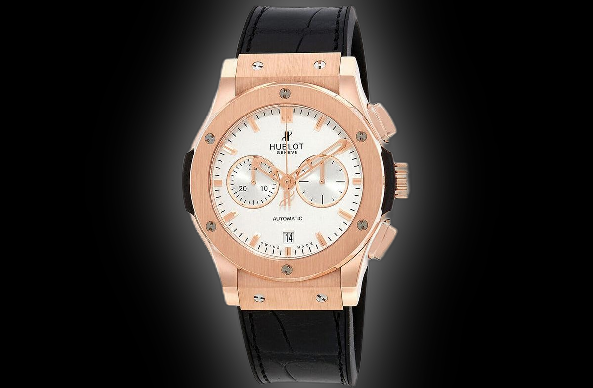 Hublot Classic Fusion 541.OX Silver Dial, 18kt Rose Gold