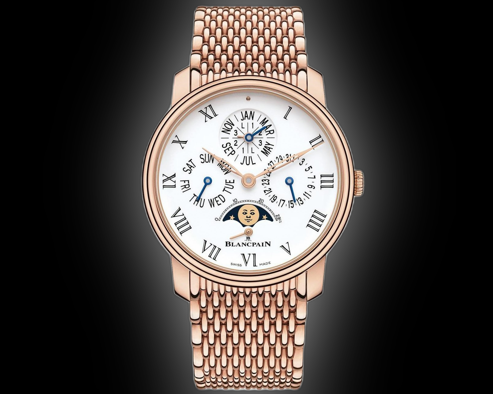 Blancpain Villeret 6659 White Dial, Red Gold, 42.0 mm, 8 Jours