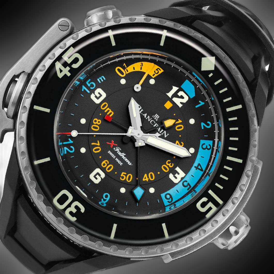 [非売品]BLANCPAIN Fifty Fathoms 掛け時計 Blancpain Fifty Fathoms 5018 Black Dial, Titanium, 55.6 mm, Self