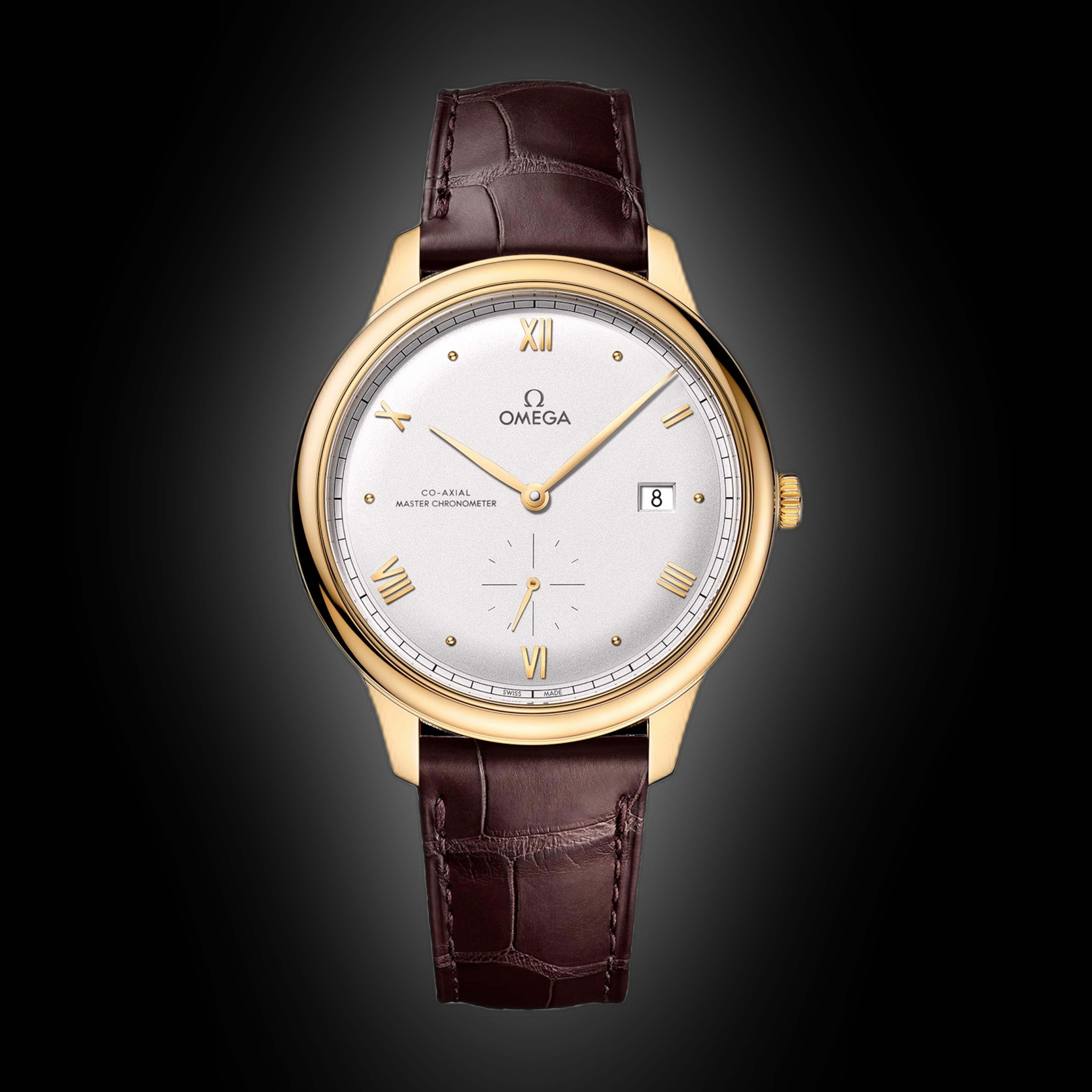 Omega De Ville Prestige 434.53 Silvery Dial, 18K Yellow Gold