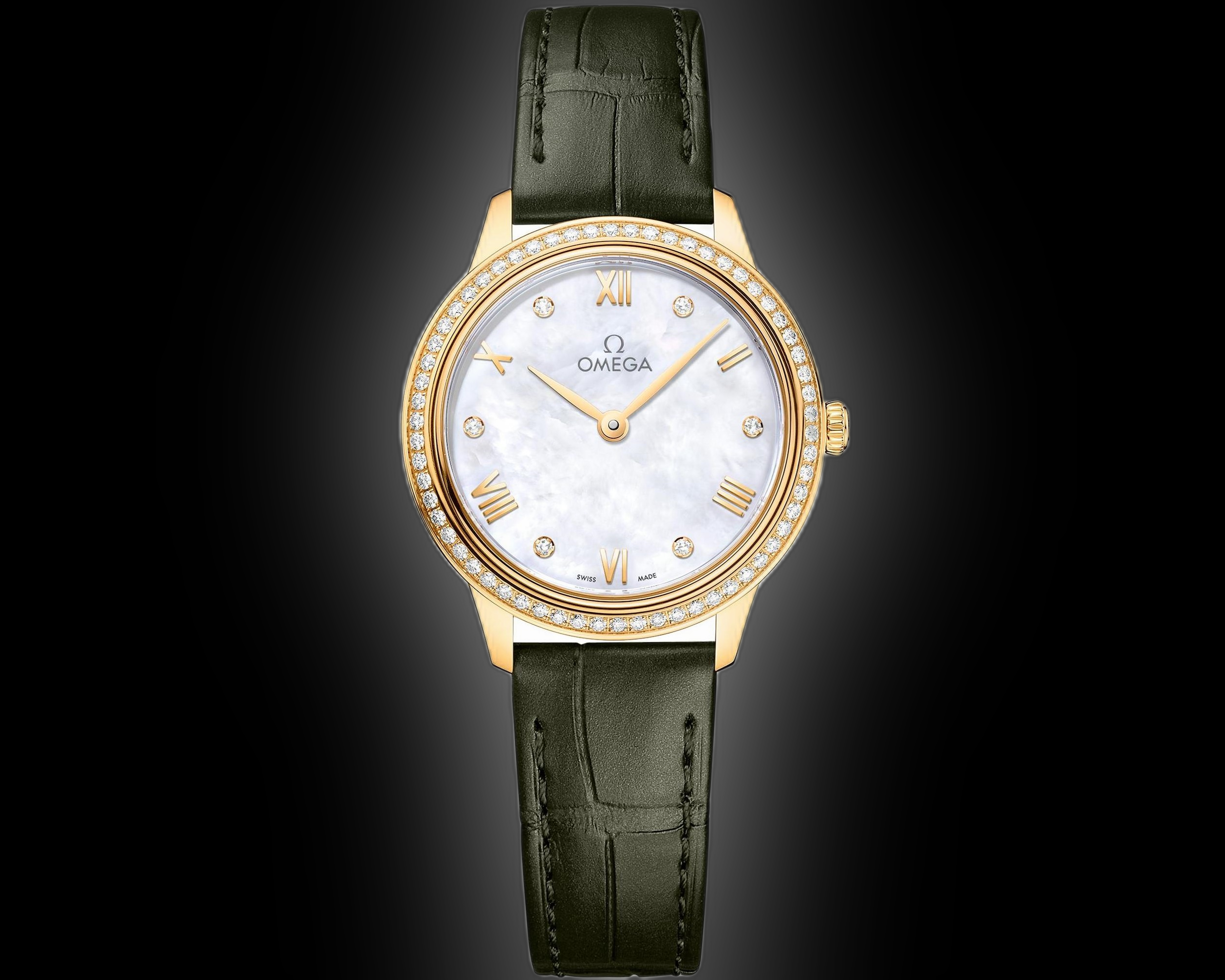Omega De Ville Prestige White Mother-Of-Pearl Dial, 18K