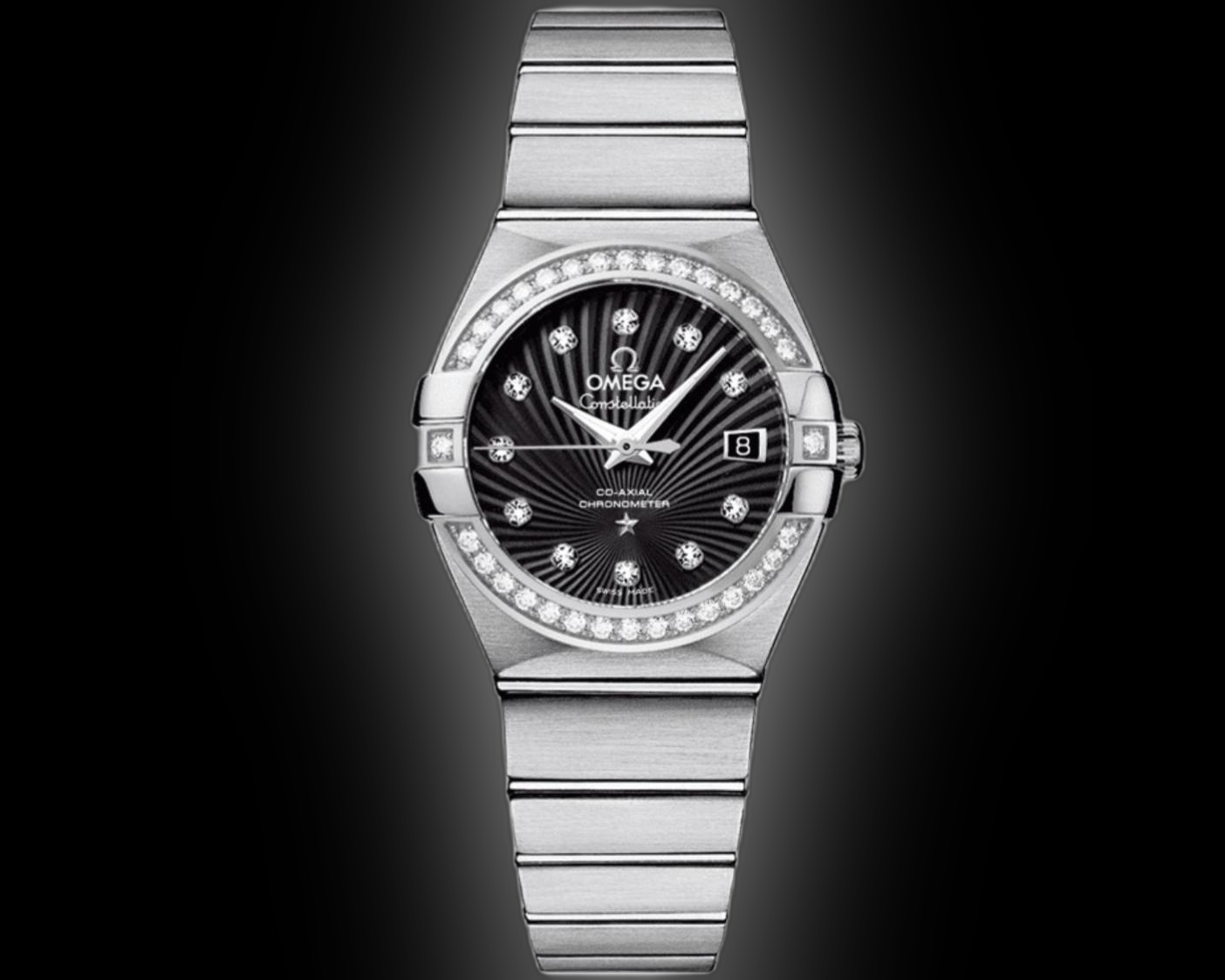 Omega Constellation 27 123.15 Black Supernova Dial, Stainless