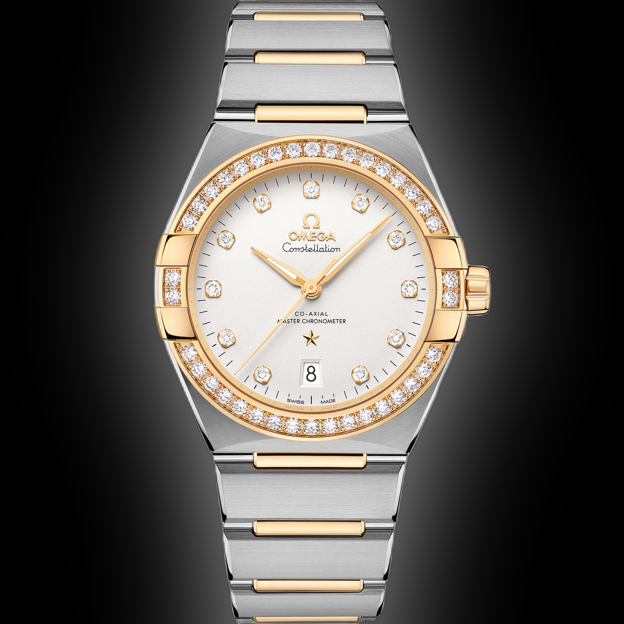 Omega Constellation White Slivery Dial, 18K Yellow Gold