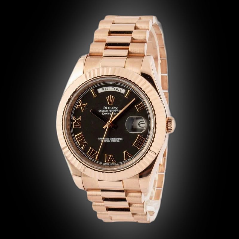 Rolex Day-Date II 218235 Brown Dial, 18kt Rose Gold, mm