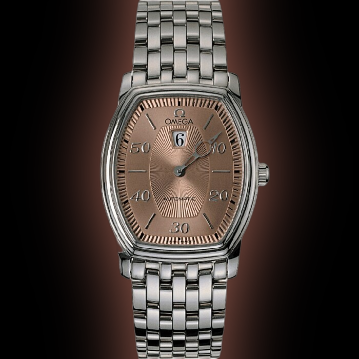Omega De Ville 4553.61 Salmon Dial, Stainless Steel, 31.2 mm, Tonneau