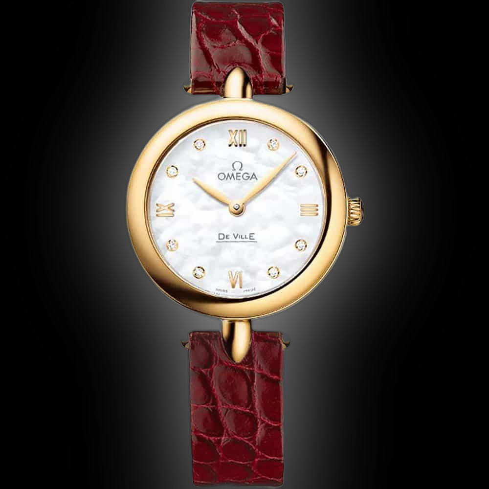 Omega De Ville Prestige 424.53 White Dial, Yellow Gold, 27.4 mm, Dewdrop