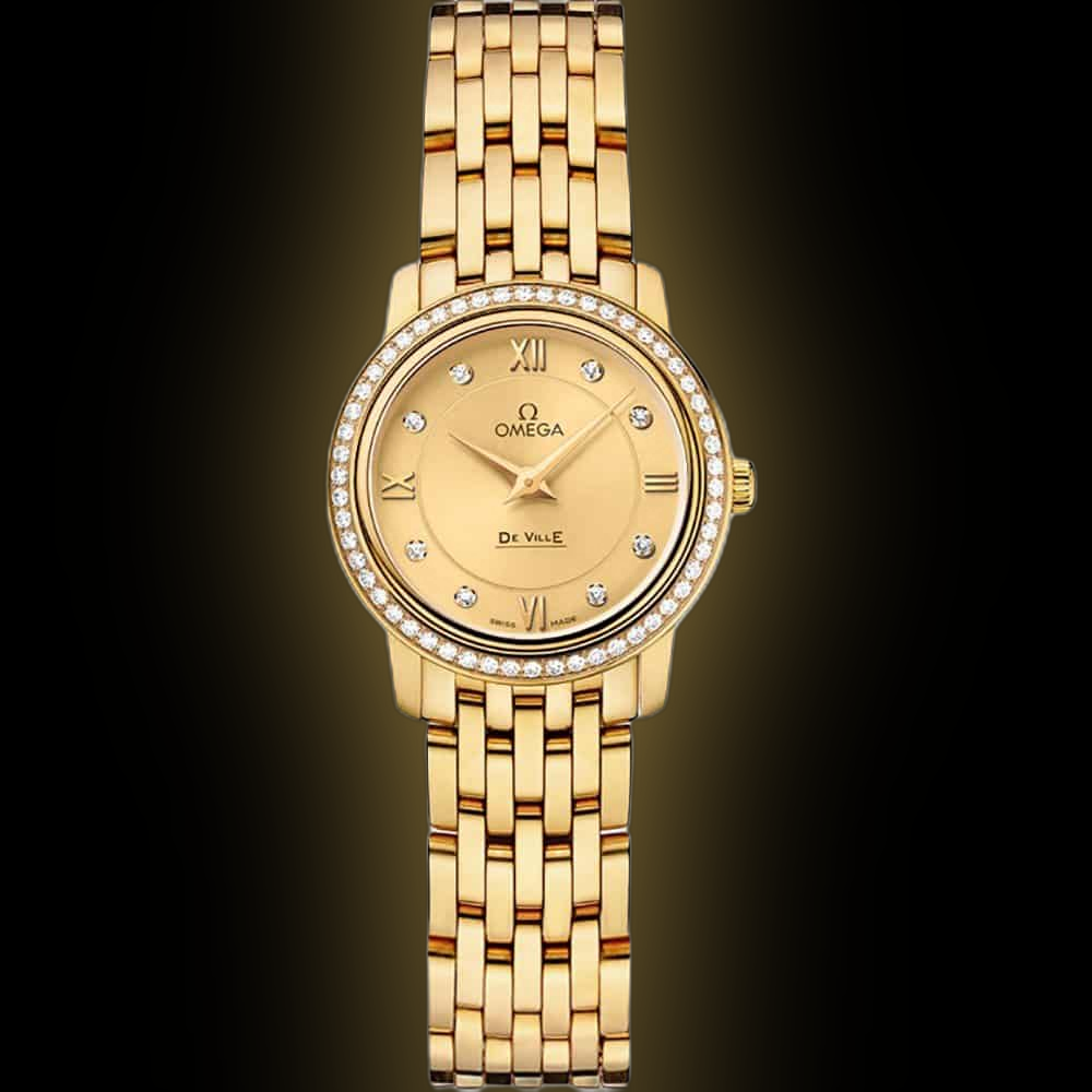 Omega De Ville Prestige 4175.76 White Dial, Yellow Gold, 22.0 mm