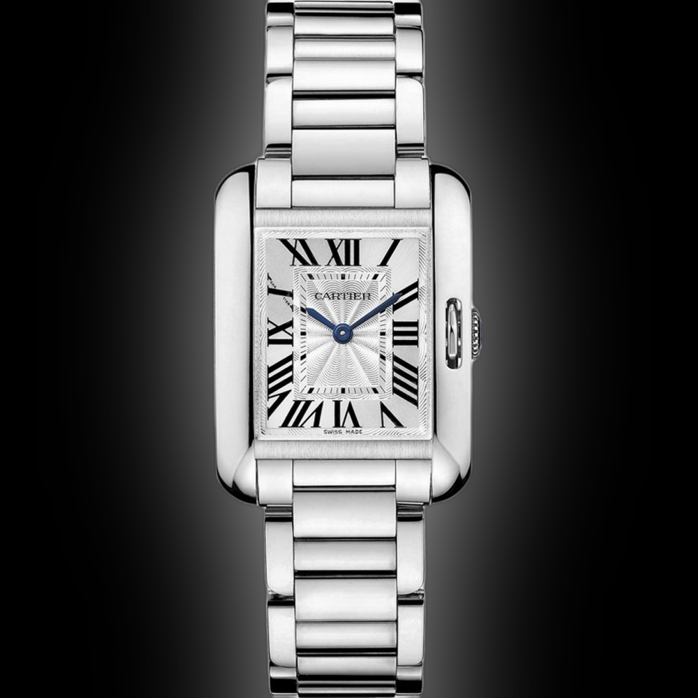 Cartier Tank Anglaise W531 Silver Dial, 18kt White Gold  display picture 3