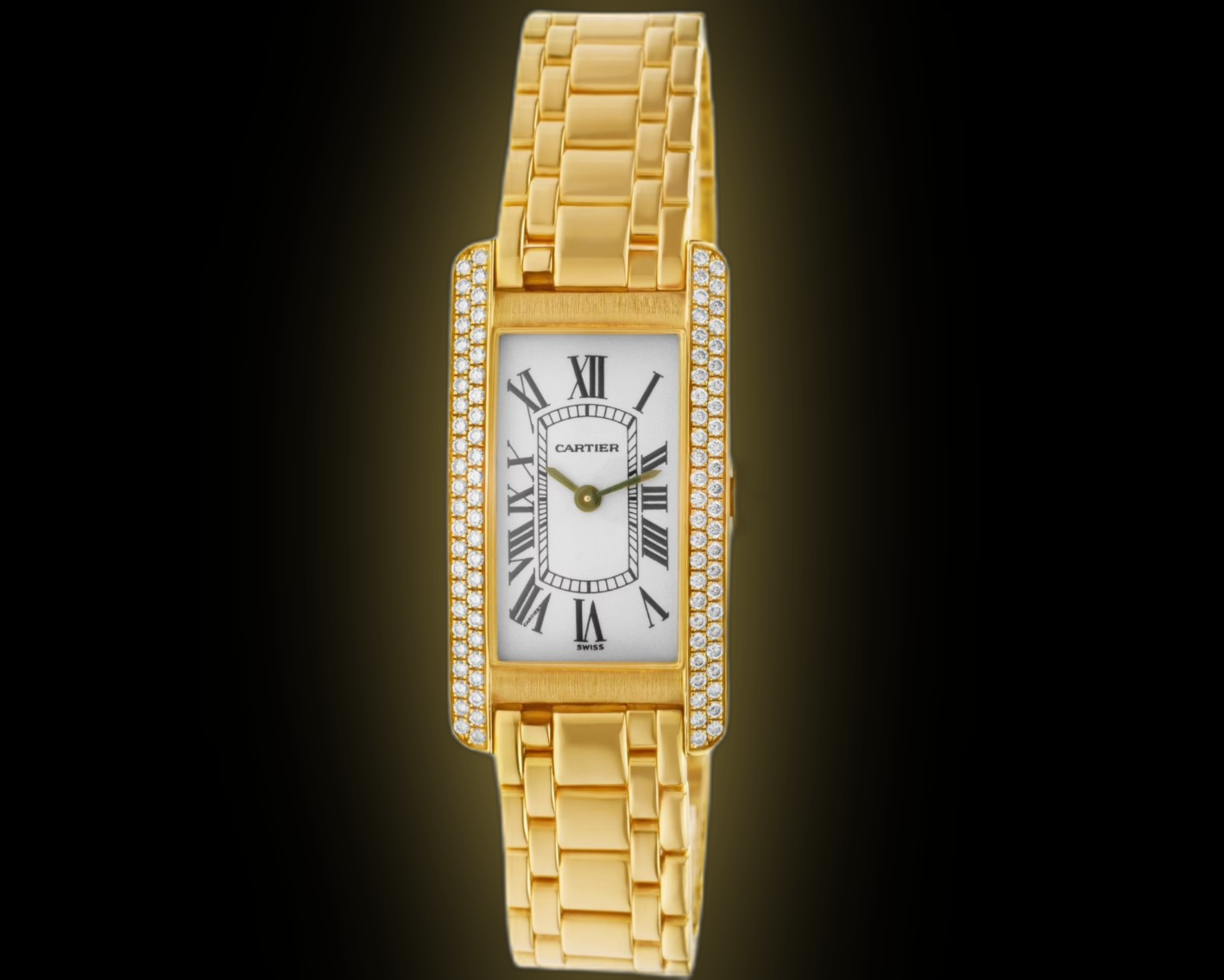 Cartier Tank Americaine WB70 White Dial, 18kt Yellow Gold, 41.6 mm