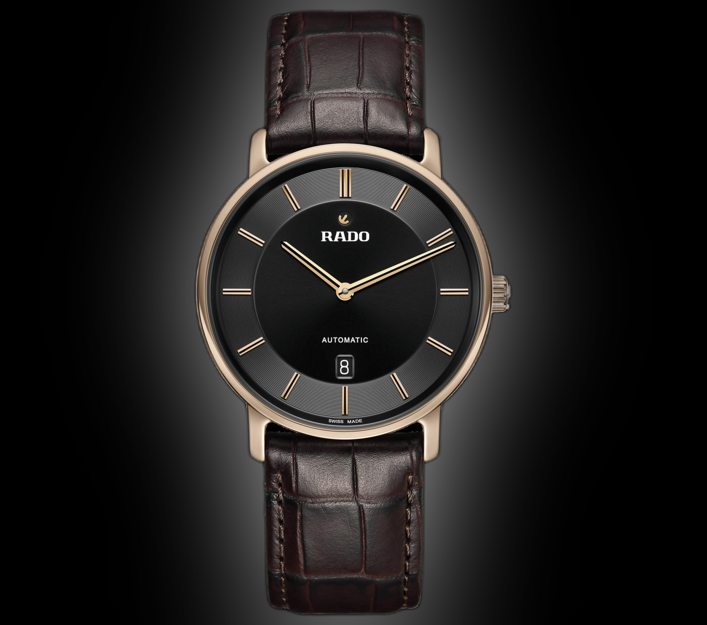 Rado DiaMaster 1406 Black Dial, Ceramos™, Thinline Automatic, Leather