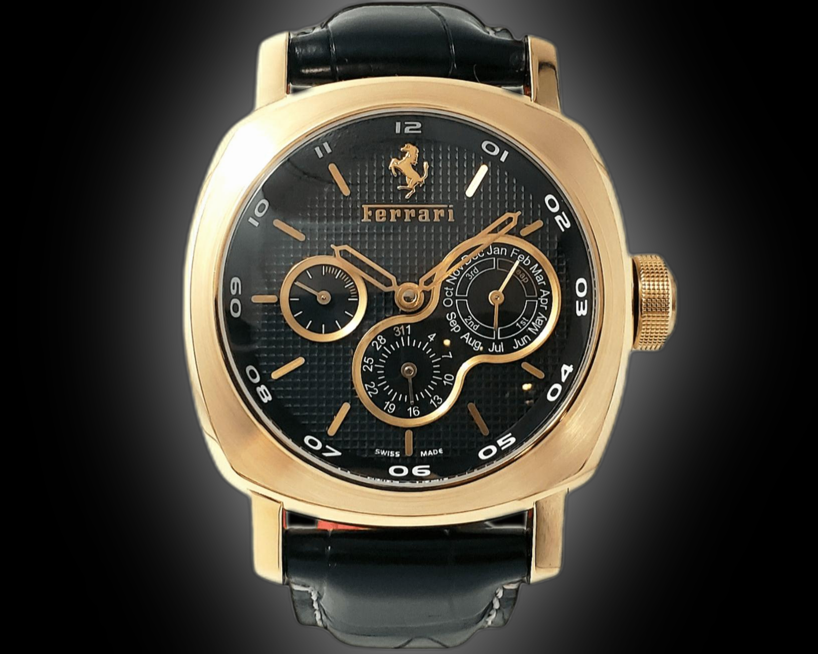 Panerai Ferrari 00016 Black Dial, Pink Gold, 45.0 mm, Perpetual