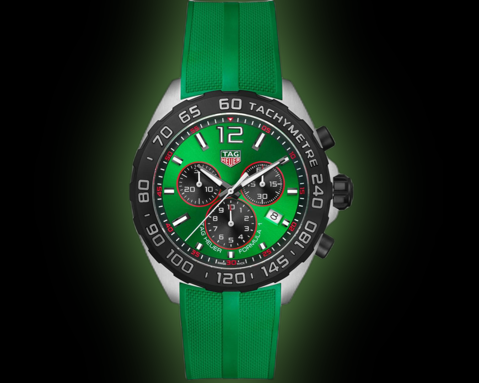 TAG Heuer Formula 1 FT8056 Green Dial, Steel, Chronograph, Rubber TAG Heuer Formula 1 FT8056 Green Dial, Steel, Chronograph, Rubber