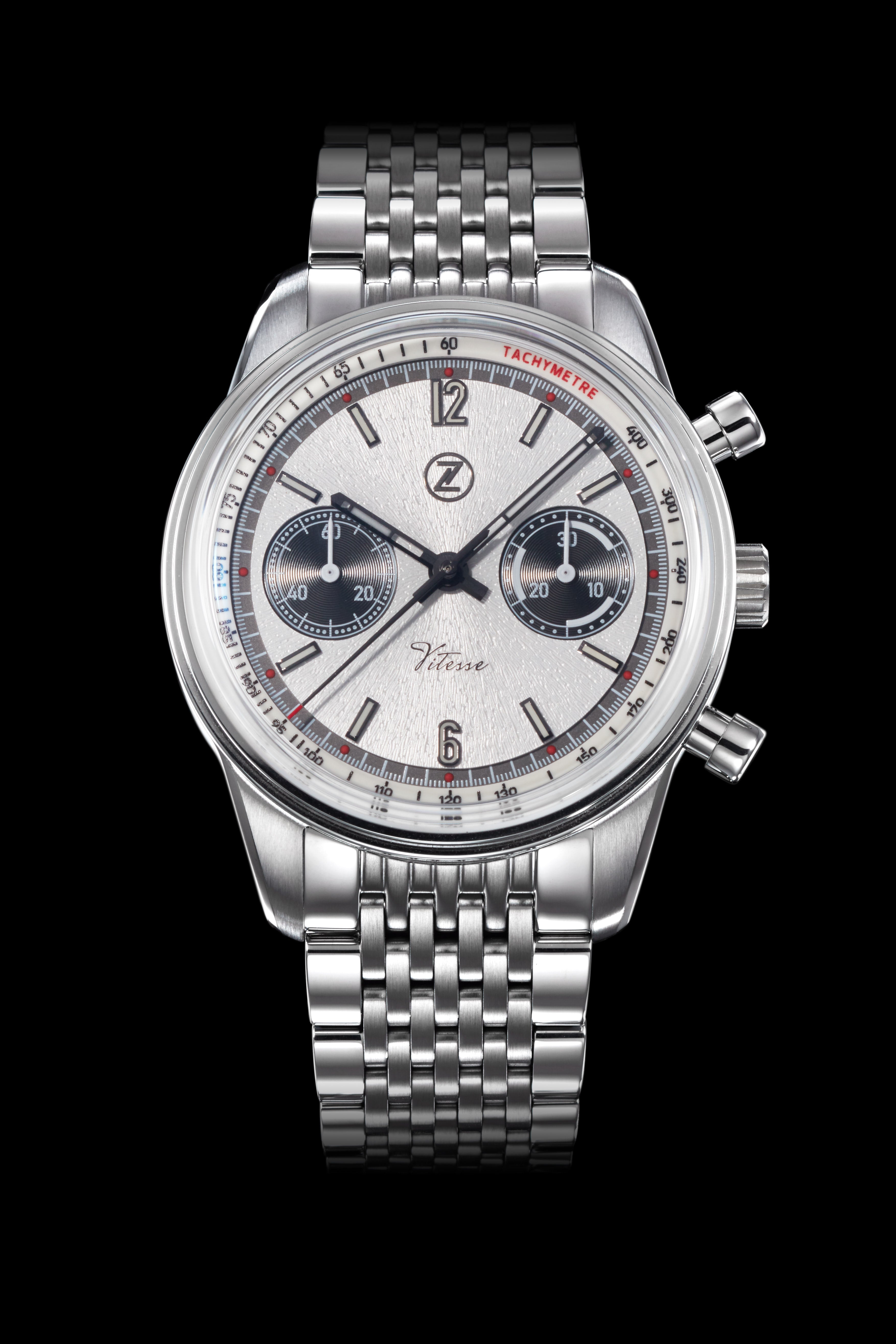 Zelos Vitesse Automatic Panda, White Black Dial, Stainless Steel