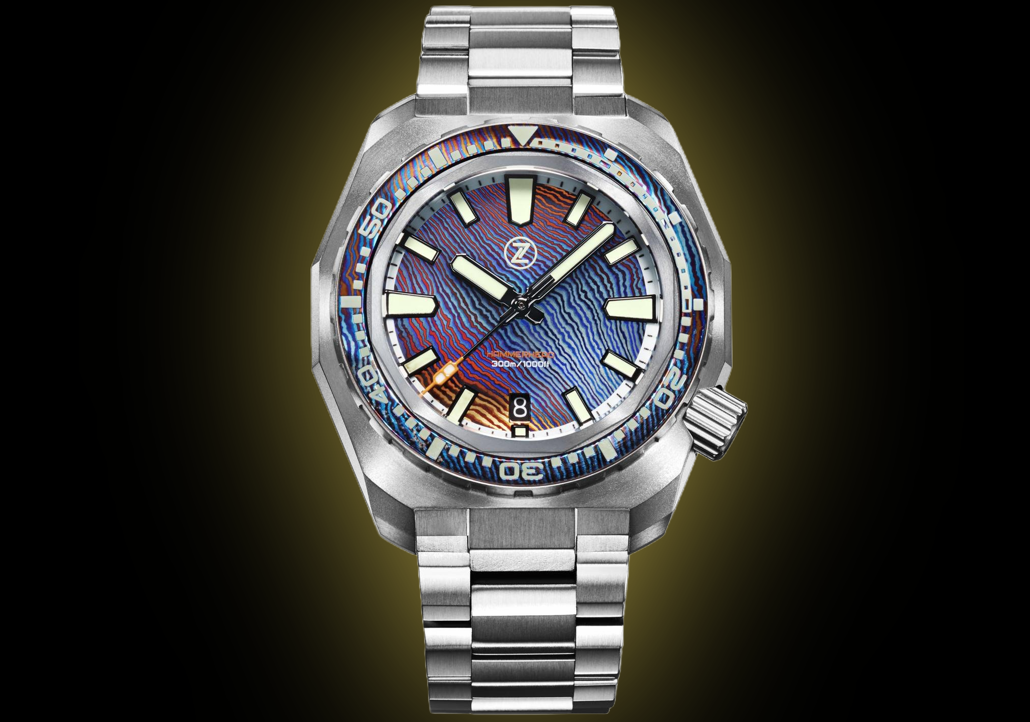Zelos Hamm Divererhead V3 300 m Ceramic, Titanium, Chalk Blue Dial
