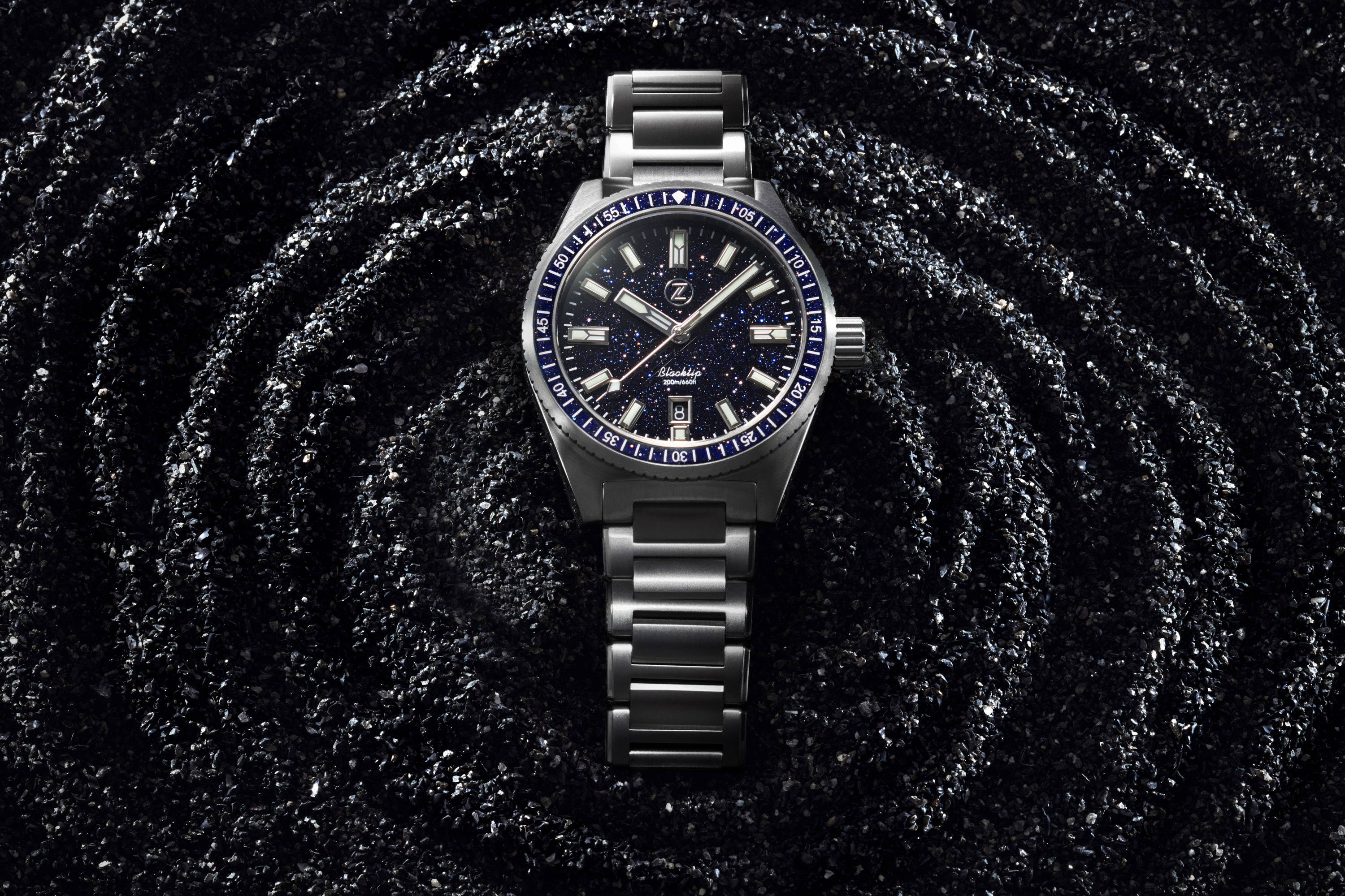 Zelos Blacktip 200 m Stealth, Fumé Burnt Orange Dial, Titanium, 41 mm