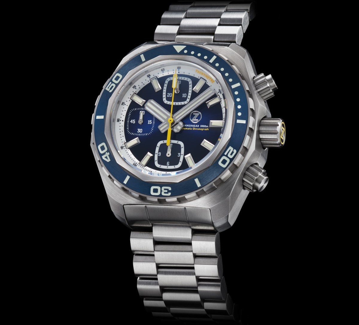 Zelos Hamm Divererhead Chrono Diver, Midnight Blue Dial