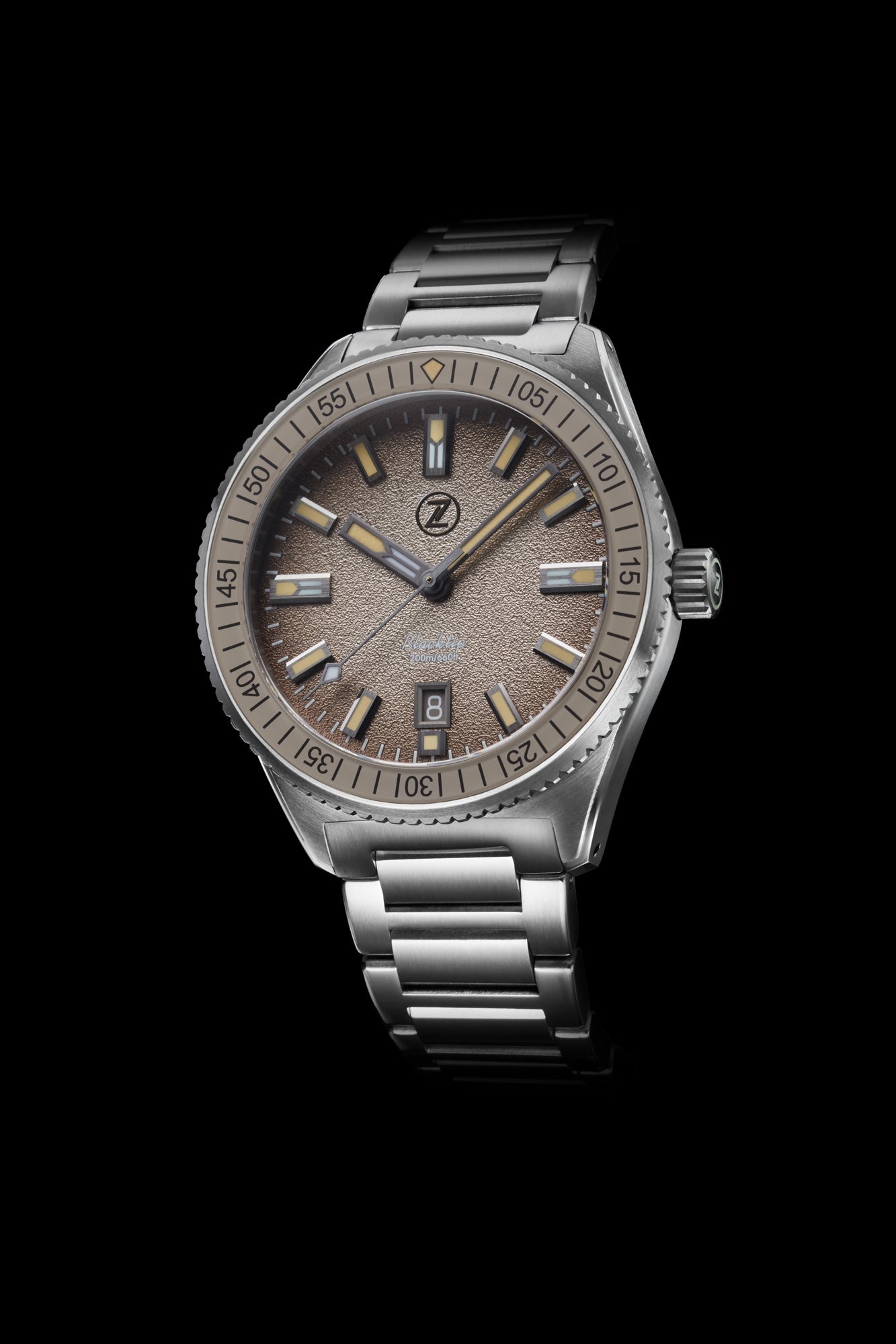 Zelos Blacktip 200 m Ceramic, Coal Black Dial, Titanium, 41 mm