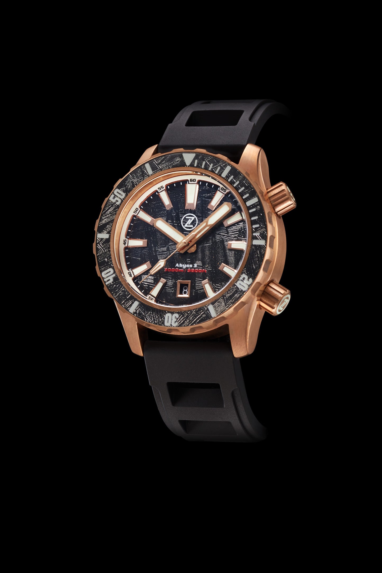 Zelos Abyss 3 3000 m Automatic, Meteorite Dial, Ceramic Bronze, 43 mm