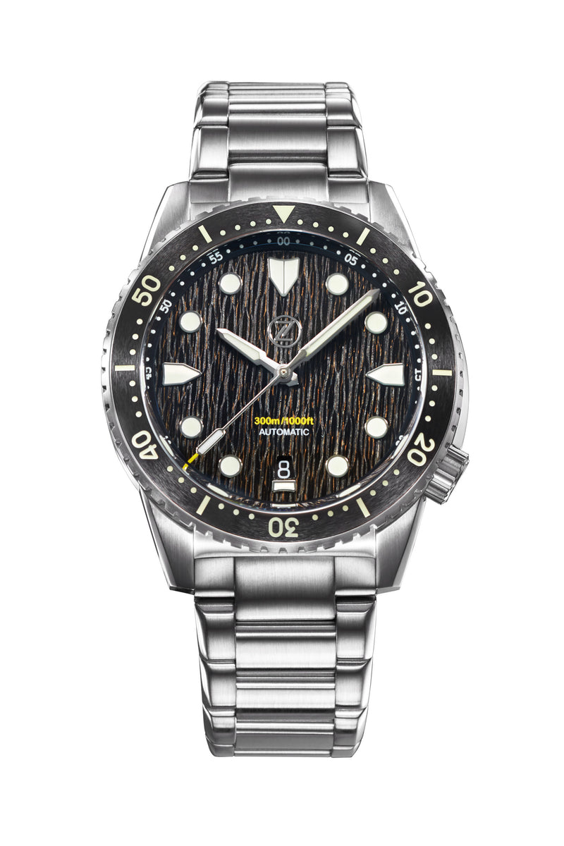 mako Zelos Mako 300 m Diver, Raindrop Gold Carbon Dial, Stainless