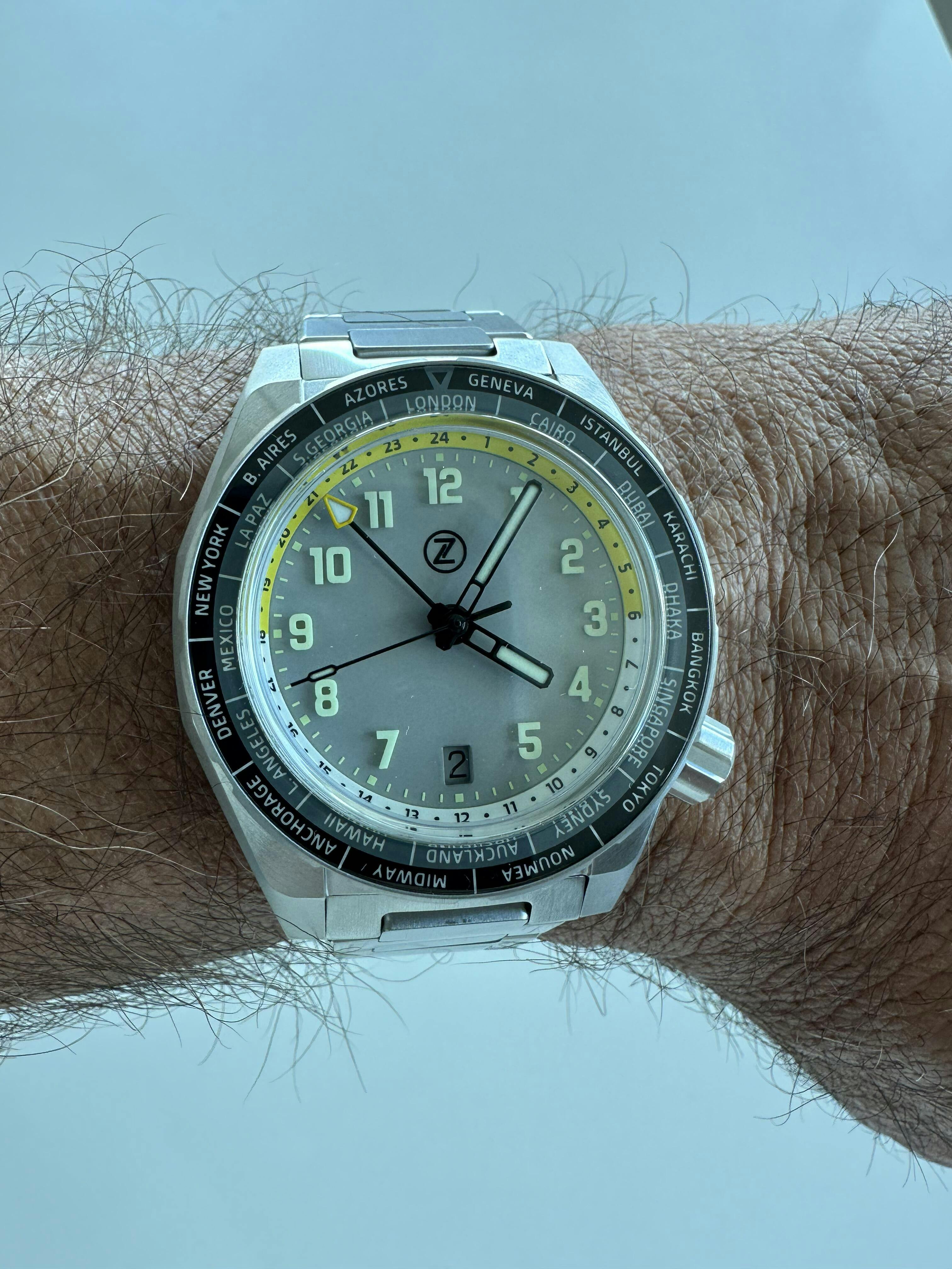 Zelos Thresher 41 mm Diver Sapphire Insert, Chalk Grey Dial