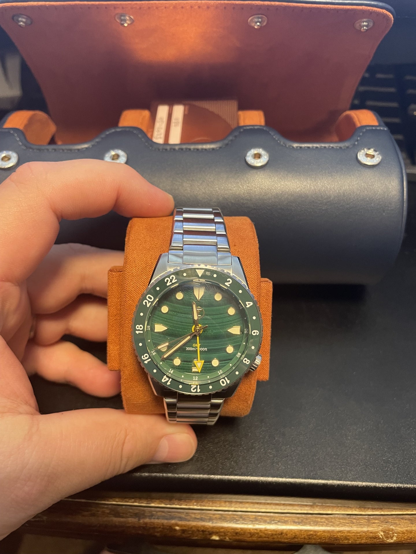 Zelos Mako 300 m GMT, Malachite Green Dial, Stainless Steel, 40 mm