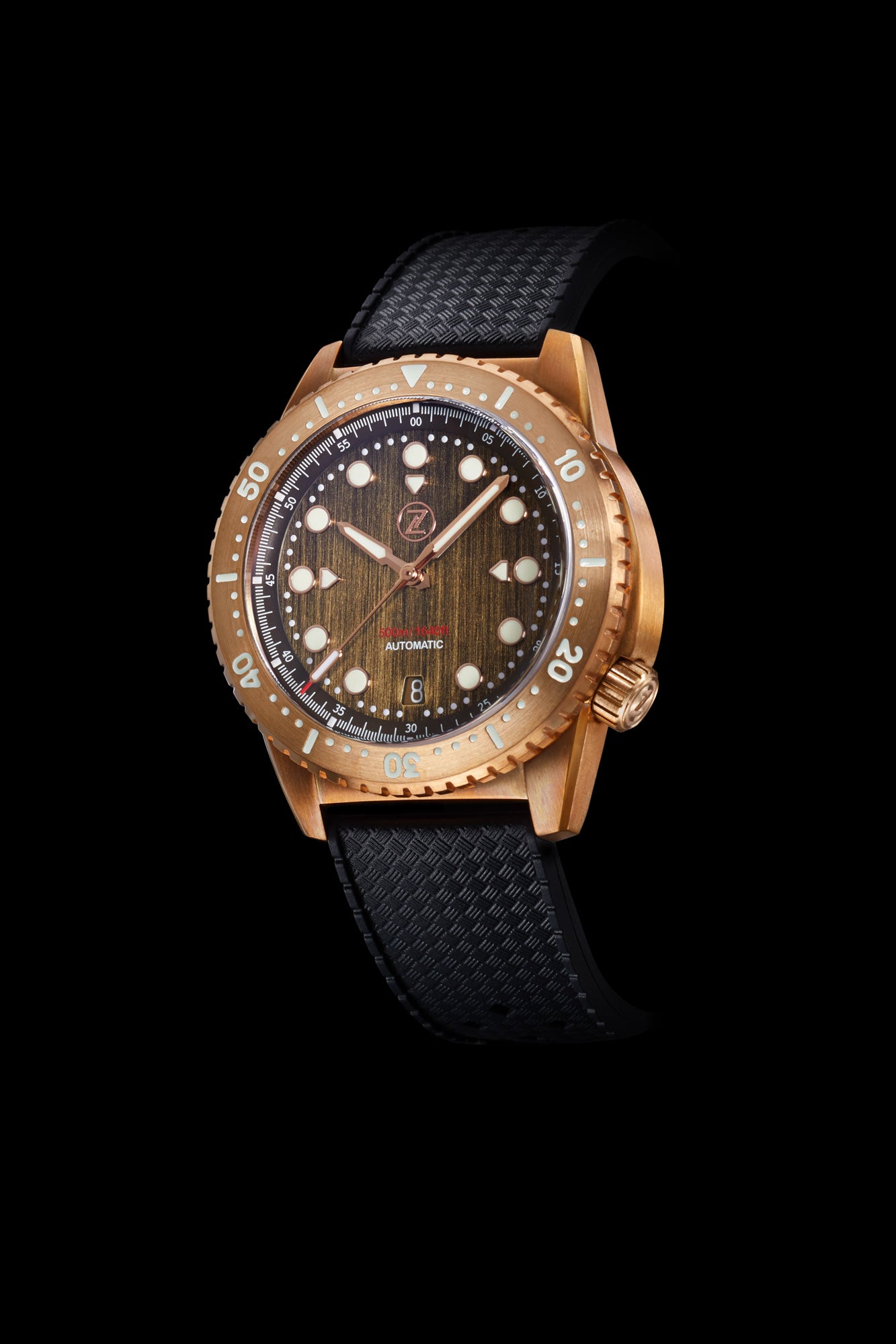 Zelos Mako V2 500 m Diver Ceramic, Meteorite Dial, Bronze, 40 mm