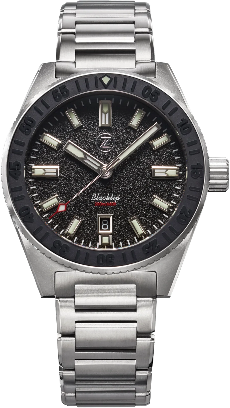 Zelos Blacktip 200 m Ceramic, Coal Black Dial, Titanium, 41 mm